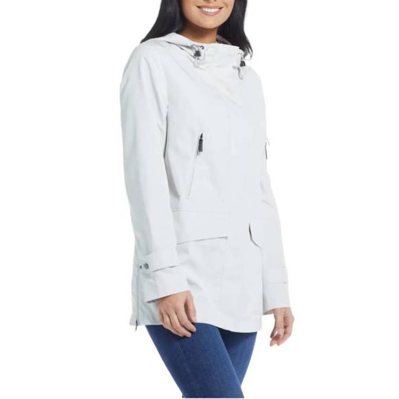 NEW ELLEN TRACY water repellent hooded parka jacket in stone - Picture 3 of 3